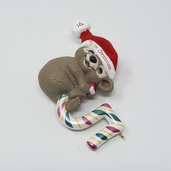 1991 Hallmark Child’s Fifth Christmas Handcrafted Keepsake Holiday Ornament - Picture 3 of 7